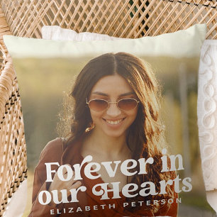 Coussin Forever in our Hearts Simple Photo personnalisée M