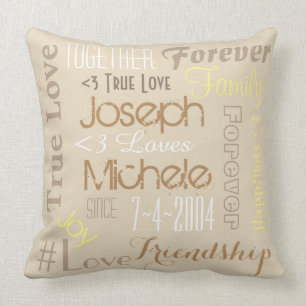 Coussin Forever Love Personnalisé Noms et Date