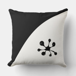 Coussin Forme Abstraite moderne sur noir et blanc