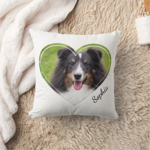 Coussin Forme cardiaque personnalisée Photos d'animaux dom