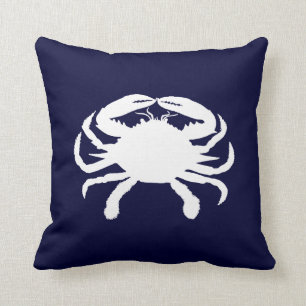 Coussin Forme de crabe bleu et blanc