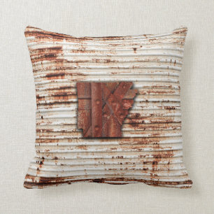 Coussin Forme de l'Arkansas rouille rouge