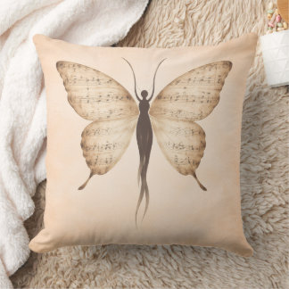 Coussin forme de papillon poétique