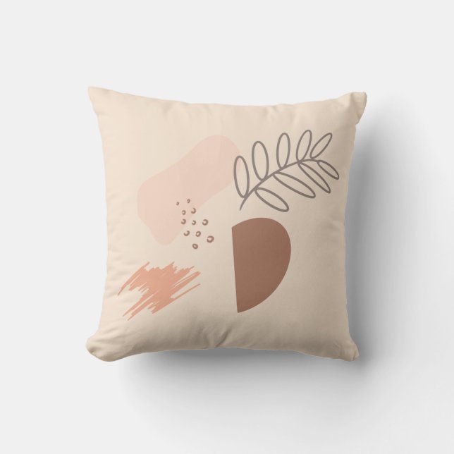 Coussin Forme de Terre Géométrique Minimale Botanique (Recto)