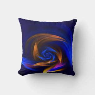 Coussin Forme de tourbillon Abstrait Bleu orange