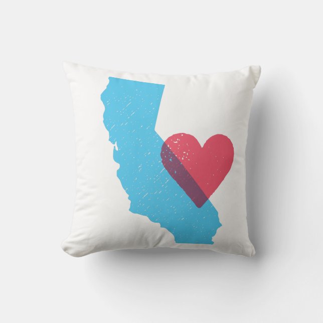 Coussin Forme d'état d'amour de la Californie avec le (Recto)