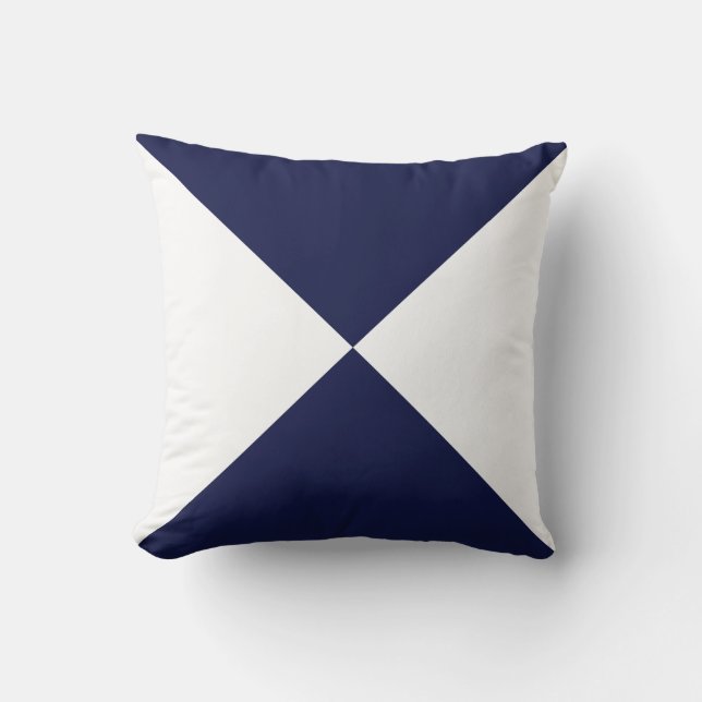 Coussin Forme géométrique Abstraite bleu et blanc de la ma (Recto)