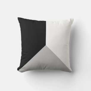 Coussin Forme géométrique abstraite noire grise et blanche