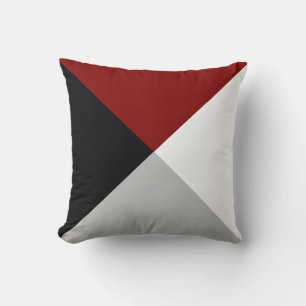Coussin Forme géométrique abstraite noire marron gris et b