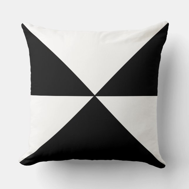 Coussin Forme géométrique abstraite sur noir et blanc (Recto)