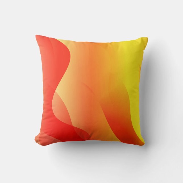Coussin Forme géométrique de vague avec dégradé bleu abstr (Recto)