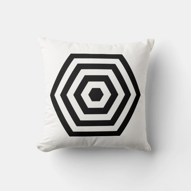 Coussin Forme géométrique hexagonale sur fond blanc (Recto)