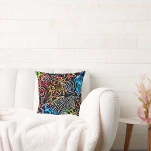 Coussin Forme Motif de néon élégant et coloré