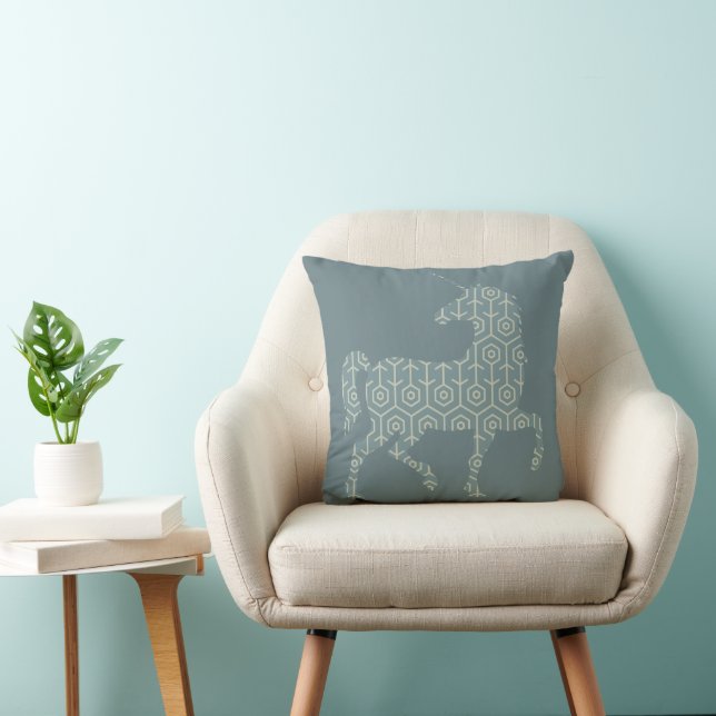 Coussin Forme Unicorne moderne à motifs (Chaise)
