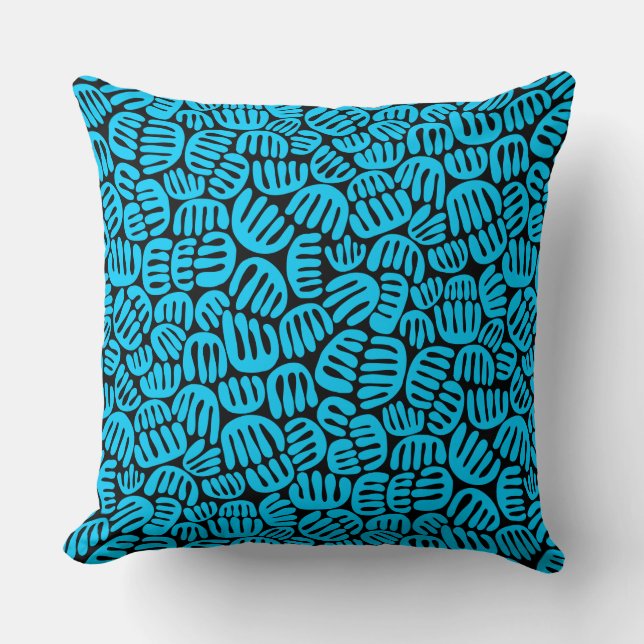 Coussin Formes Abstraites 301122 - Ciel bleu sur noir (Recto)