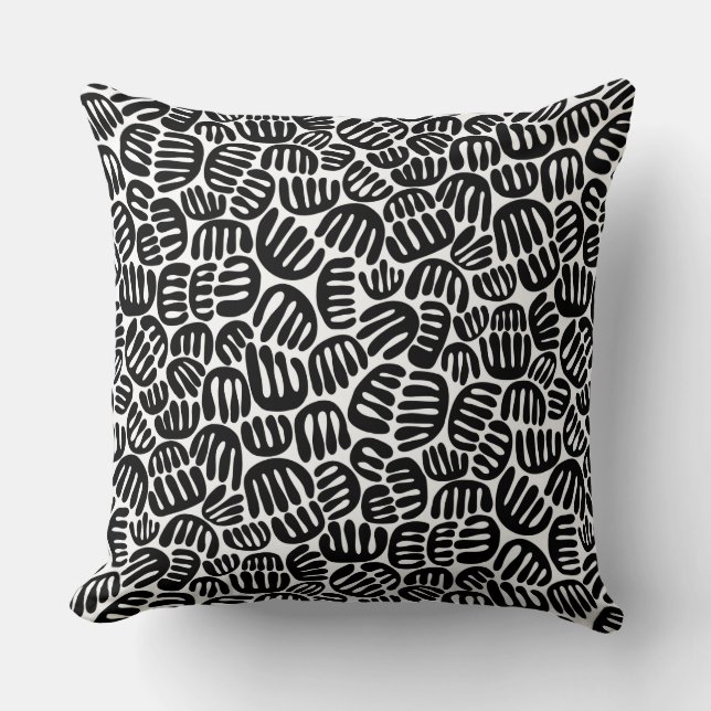 Coussin Formes Abstraites 301122 - Noir sur blanc (Recto)