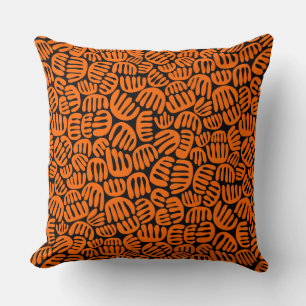 Coussin Formes Abstraites 301122 - orange sur noir