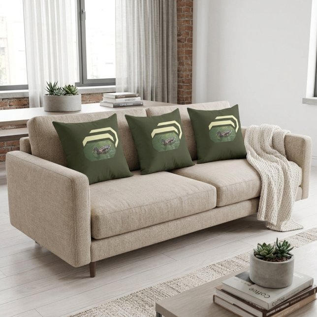 Coussin Formes Abstraites & Canard Nageant (Créateur téléchargé)