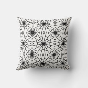 Coussin Formes Abstraites en noir et blanc