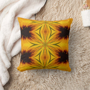 Coussin Formes Abstraites Jaunes Et Brown