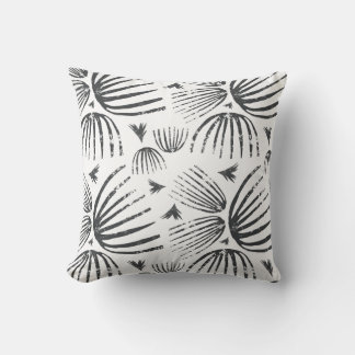 Coussin Formes Abstraites Motif Sans Couture en Noir et Bl