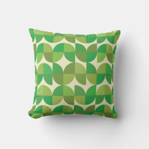 Coussin Formes Abstraites Vertes du Milieu de Siècle 