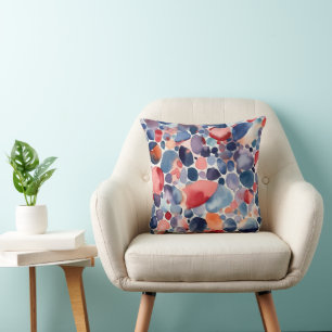 Coussin Formes aquarelles abstraites colorées modernes