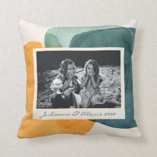 Coussin Formes aquarelles abstraites personnalisées photo 