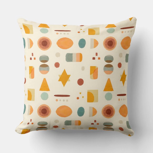 Coussin Formes aquarelles minimalistes pastel (Recto)