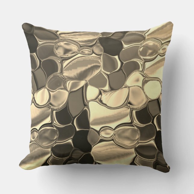 Coussin Formes arrondies couleur bronze, or clair, brillan (Recto)
