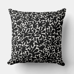 Coussin Formes biologiques Abstrait 240822 - Noir