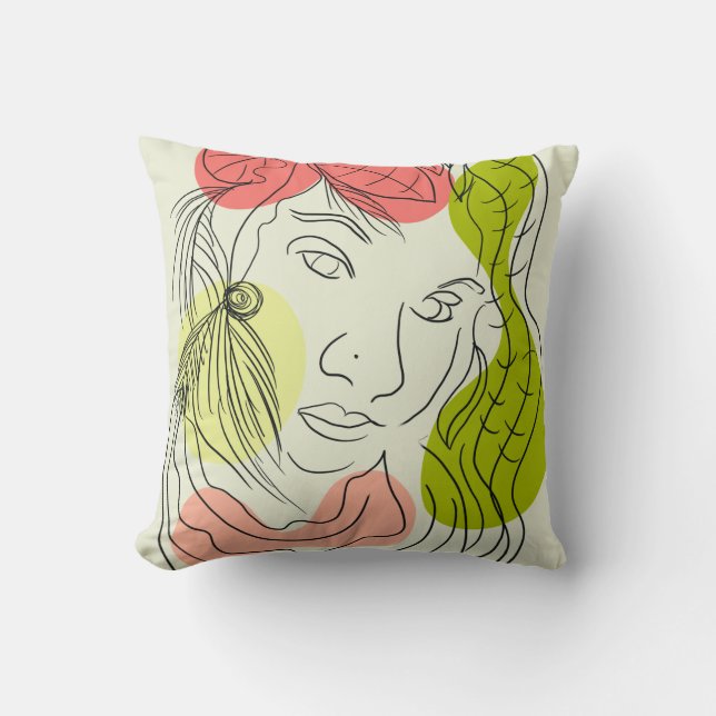 Coussin Formes d'art de femme latine Floral (Recto)