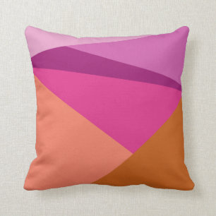 Coussin Formes de bloc de couleur géométrique en Magenta