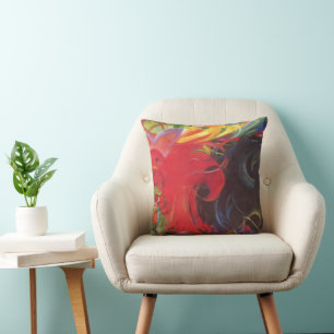 Coussin Formes de combat par Franz Marc, Art fin vintage
