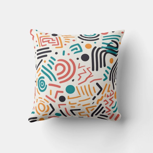 Coussin Formes et cercles géométriques colorés (Verso)