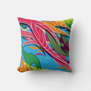 Coussin Formes et lignes Abstraites cool et colorées