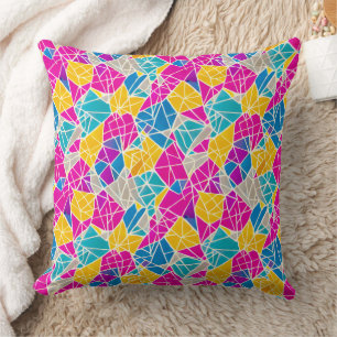 Coussin Formes et lignes géométriques en couleur vive