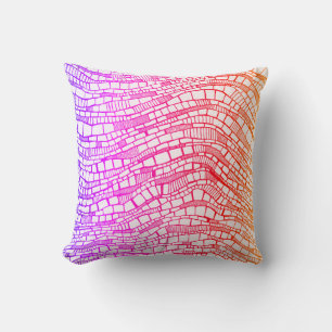Coussin Formes géométriques abstraites au stylo et encre