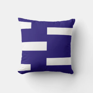 Coussin Formes géométriques abstraites blanches sur fond b