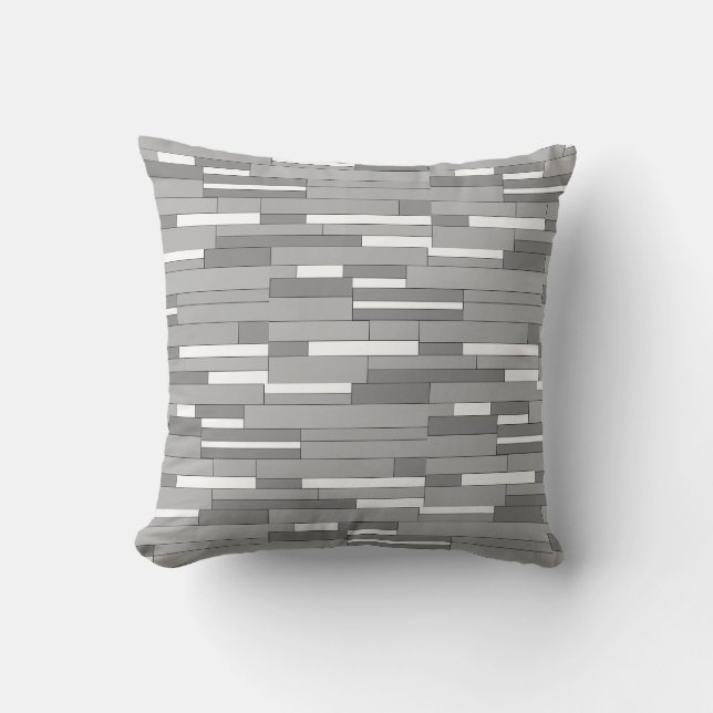 Coussin Formes géométriques abstraites en tons gris (Recto)