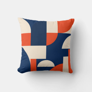 Coussin Formes Géométriques Audacieuses en Bleu Nuit Orang