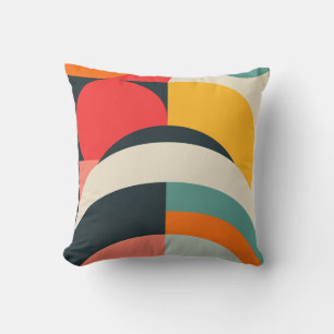 Coussin Formes géométriques aux couleurs chaudes