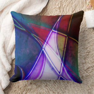 Coussin Formes géométriques de couleur rouille avec lumièr