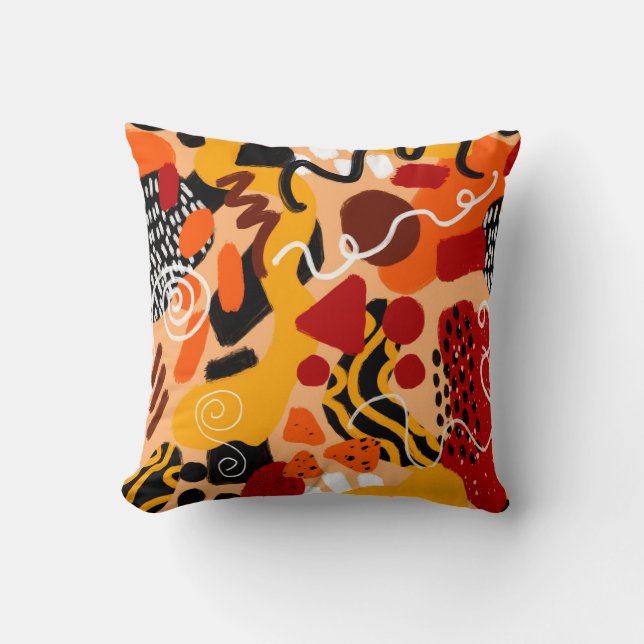Coussin Formes géométriques de dessin à la main Abstraites (Recto)
