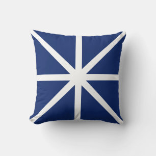 Coussin Formes géométriques de lignes blanches abstraites