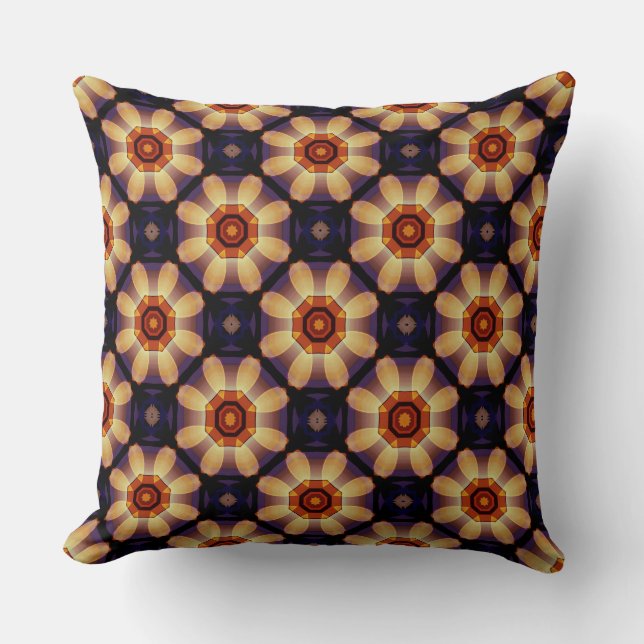 Coussin Formes géométriques en fleurs en ors (Recto)
