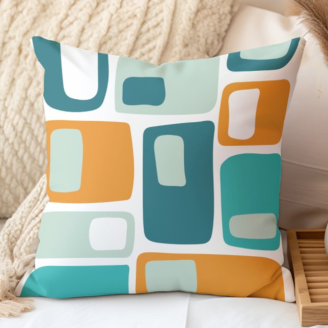 Coussin Formes géométriques funky du milieu du siècle en t (Créateur téléchargé)