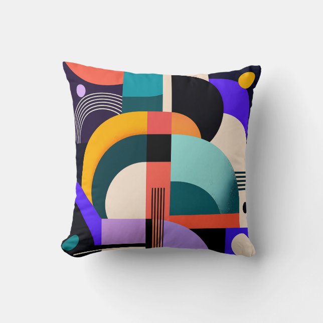 Coussin Formes Géométriques Gras et Couleurs Design Modern (Recto)