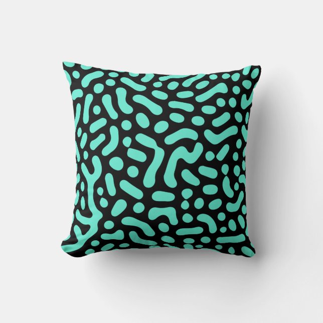 Coussin Formes géométriques monochromes vertes (Recto)