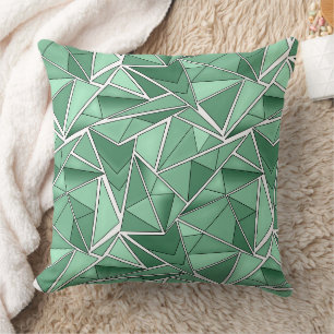 Coussin Formes géométriques motif vert abstrait